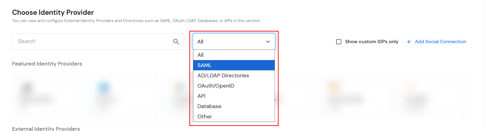 Select OAuth to setup Google Workspace as IDP : Select SAML