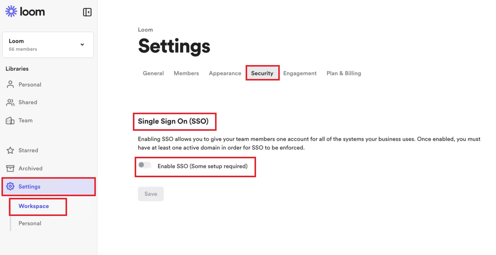 Configure Loom Single Sign-On (SSO): Add application