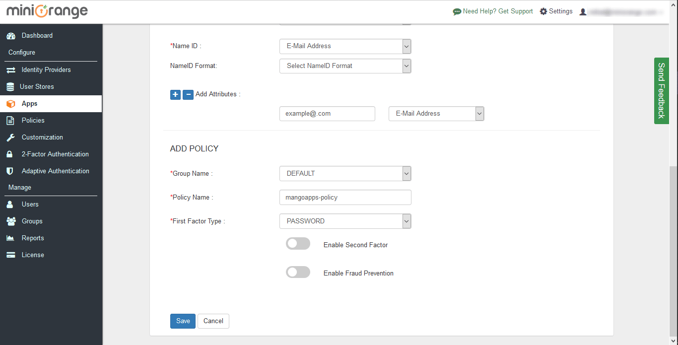 mangoapps sso add policy
