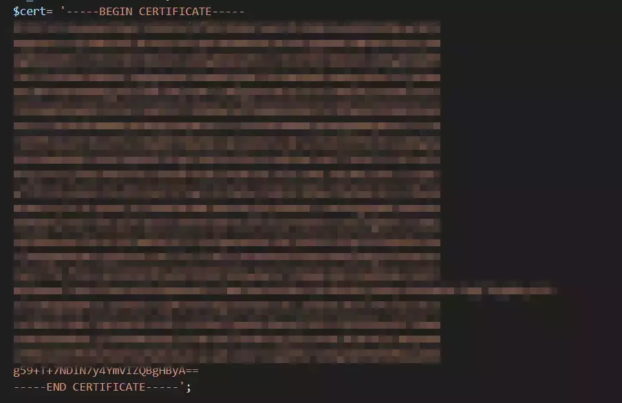 Certificate file