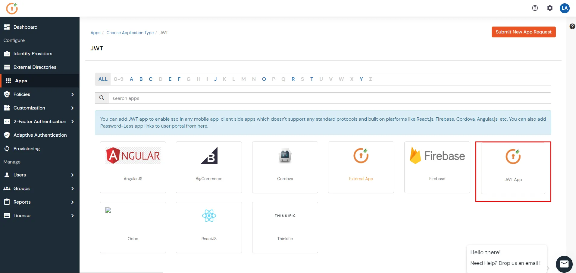 MantisBT Single Sign On SSO select app