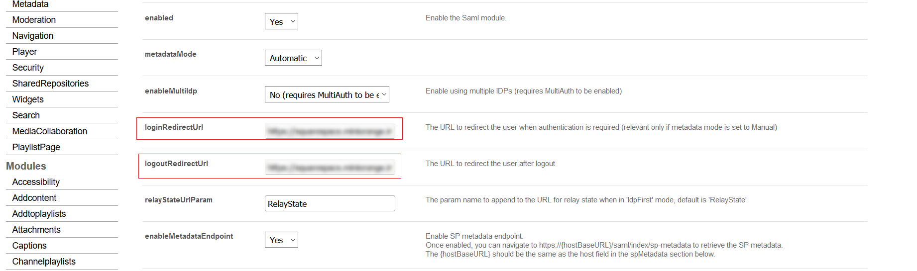 MediaSpace Single Sign On SSO Create SAML Local Provider