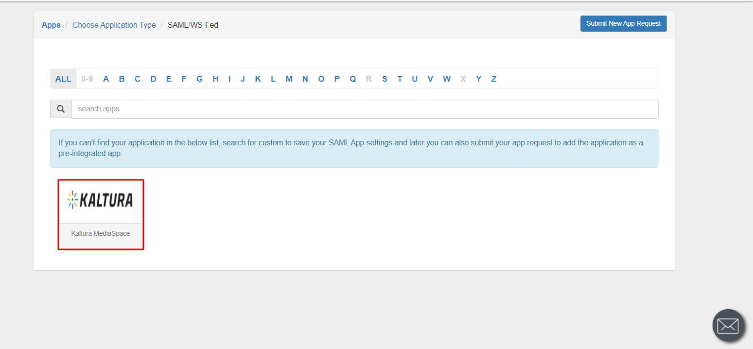 MediaSpace Single Sign-On (SSO) manage apps