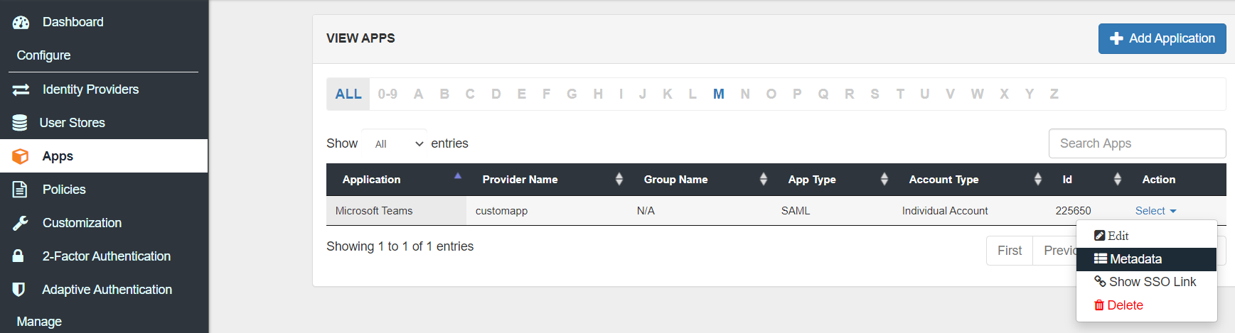 Microsoft Teams two factor authentication (2fa/mfa) metadata link