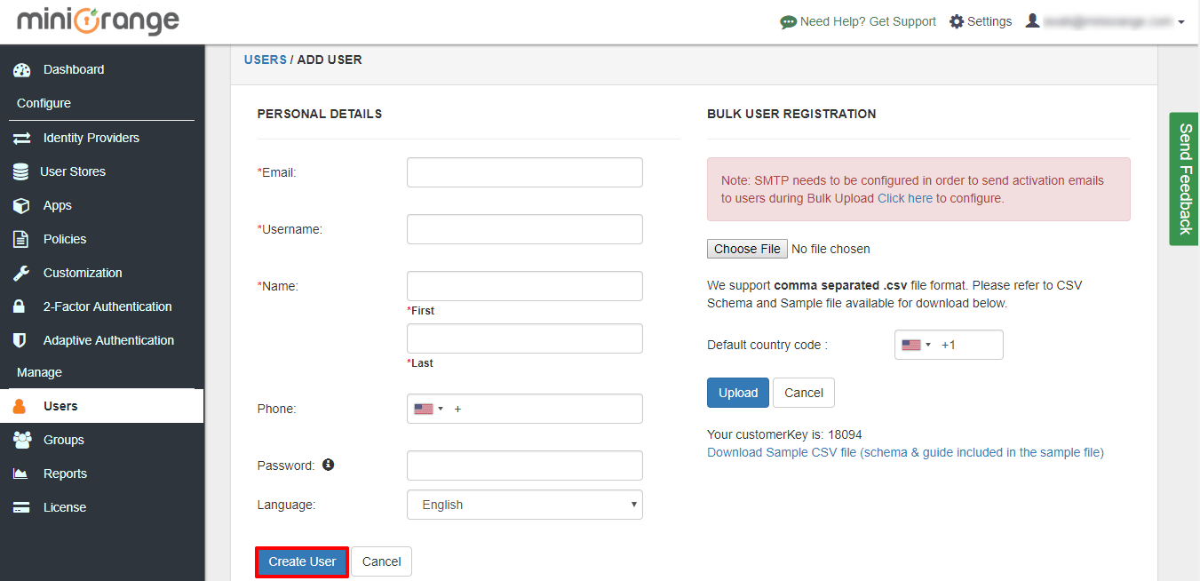 mingle sso add user details