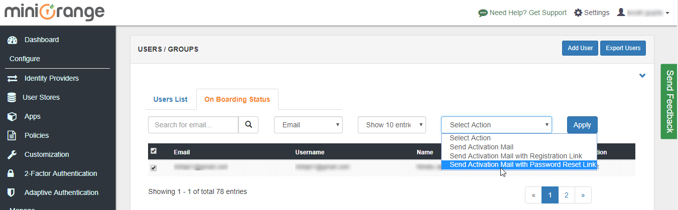 mingle sso click on email link