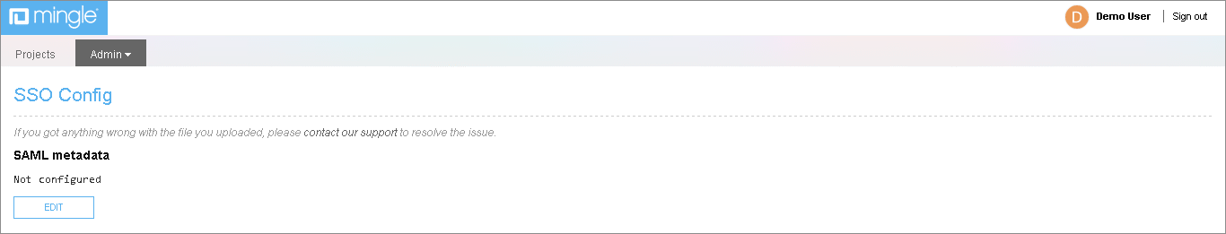 Mingle Single Sign On (sso) metadata