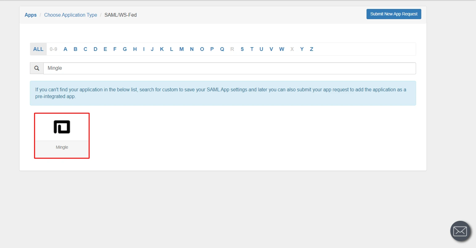 Mingle Single Sign-On (SSO) manage apps