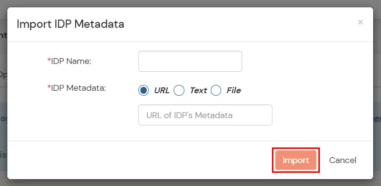 Import Azure Active Directory metadata for SSO login