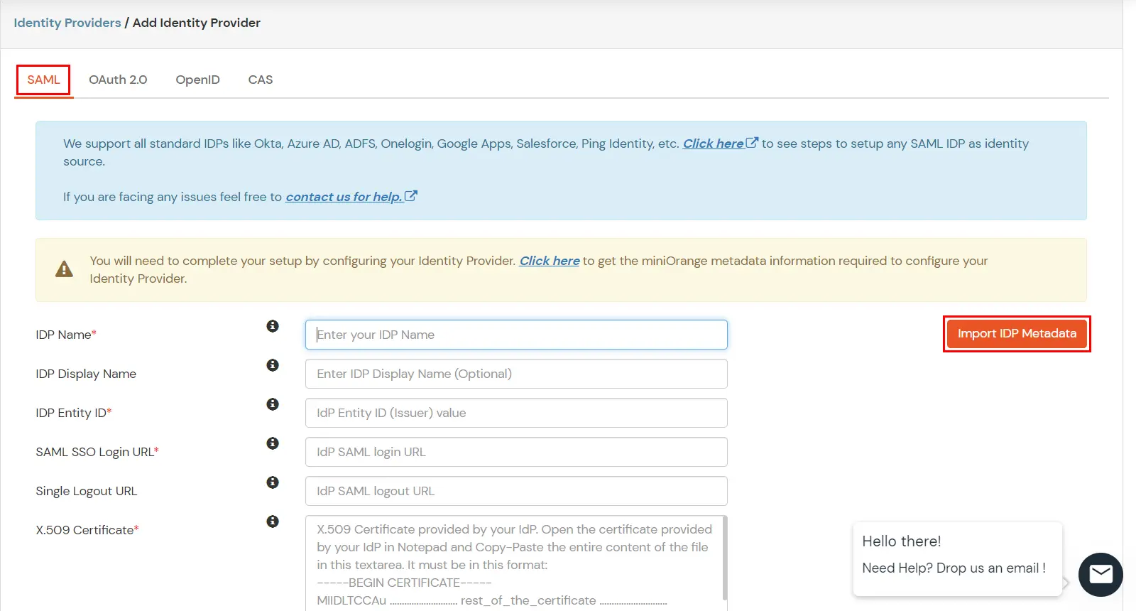 BigCommerce Microsoft Entra ID SSO: Microsoft Entra ID Import IDP metadata