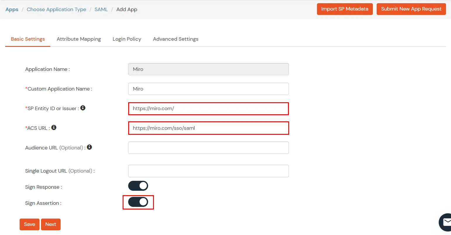 Miro Single Sign-On (sso) configuration steps