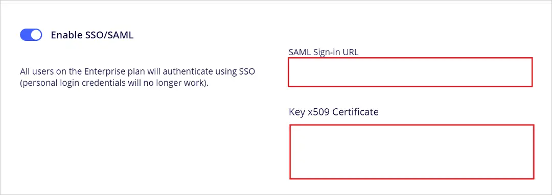 Miro Single Sign-On (sso) save configurations