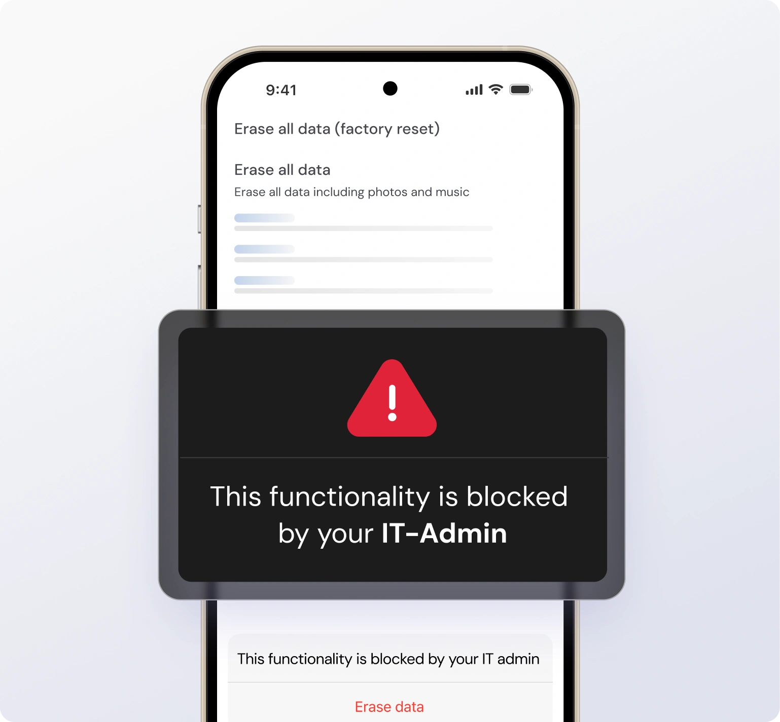 Android device management - Factory reset prevention and device security