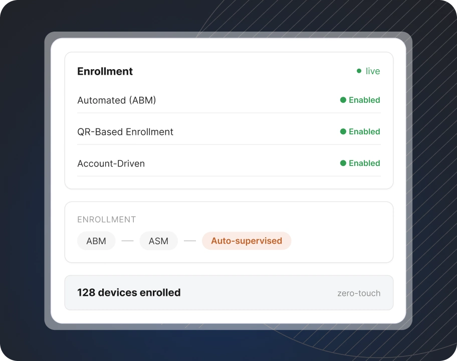 Mac enrollment methods in one console