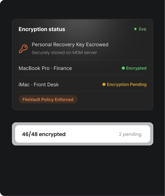 FileVault encryption for managed Macs