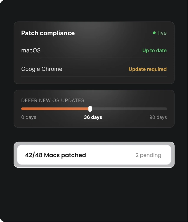 Application patch management for Mac fleets