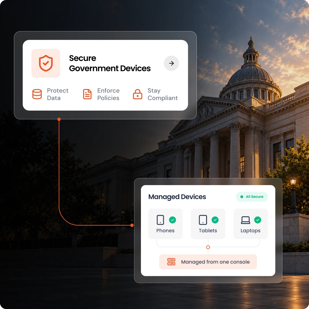Government device management with MDM policy controls