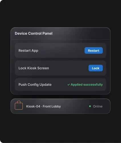 Remote Device Control for Kiosk Mode