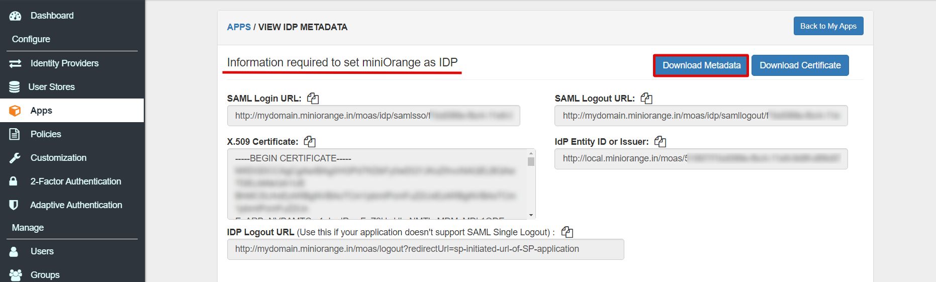 Magento single sign on (sso) saml configuration