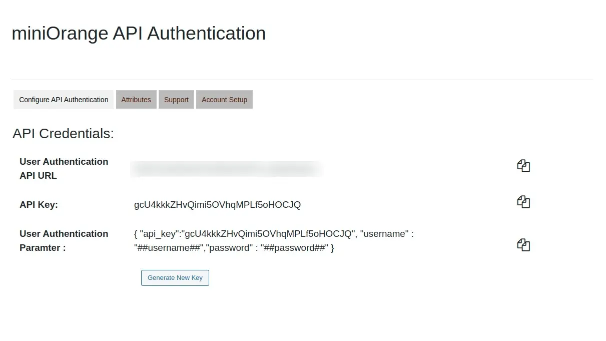  Copy User Authentication URL from Moodle API Plugin