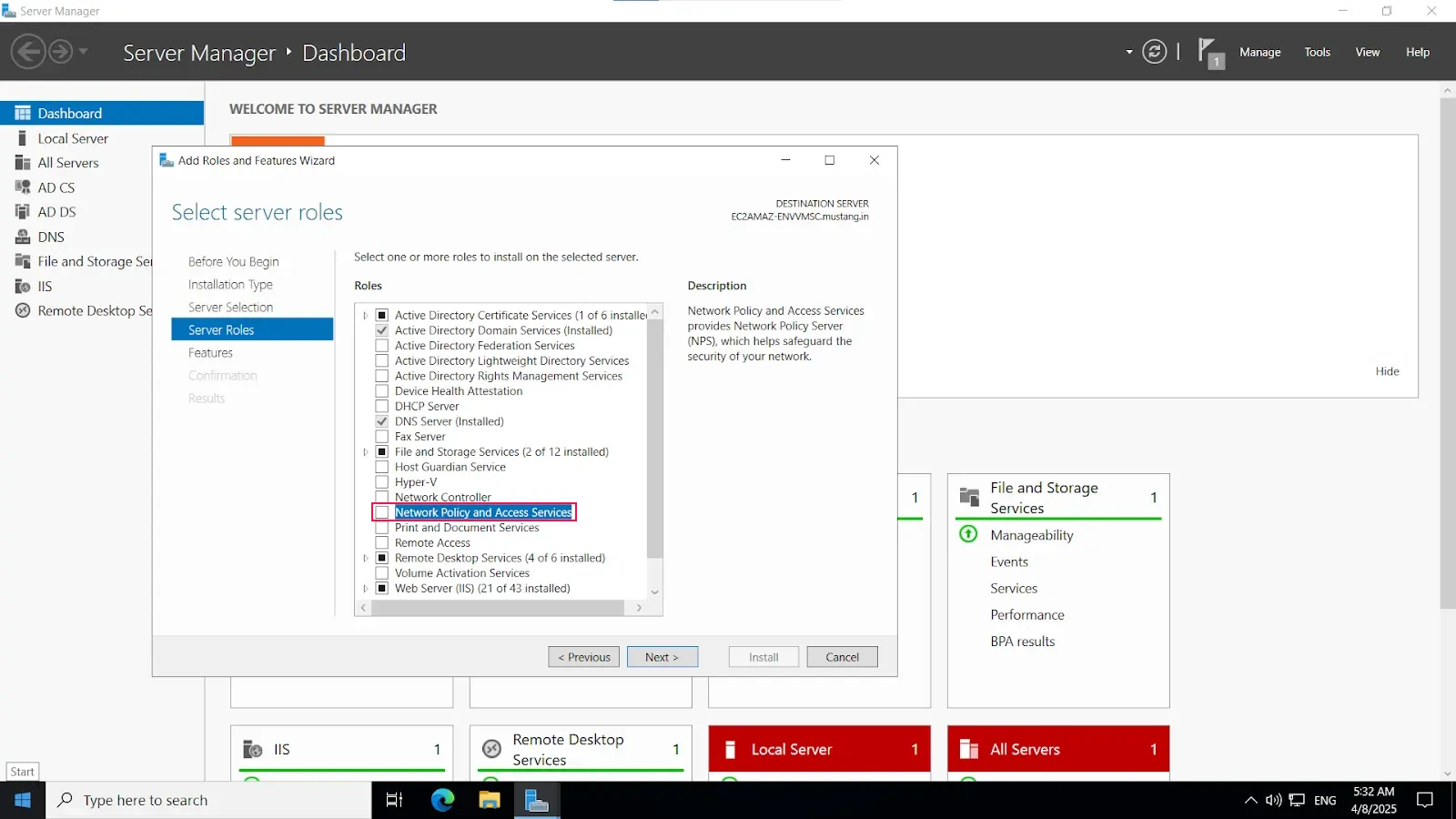 Microsoft Push Notification: Network Policy and Access Services