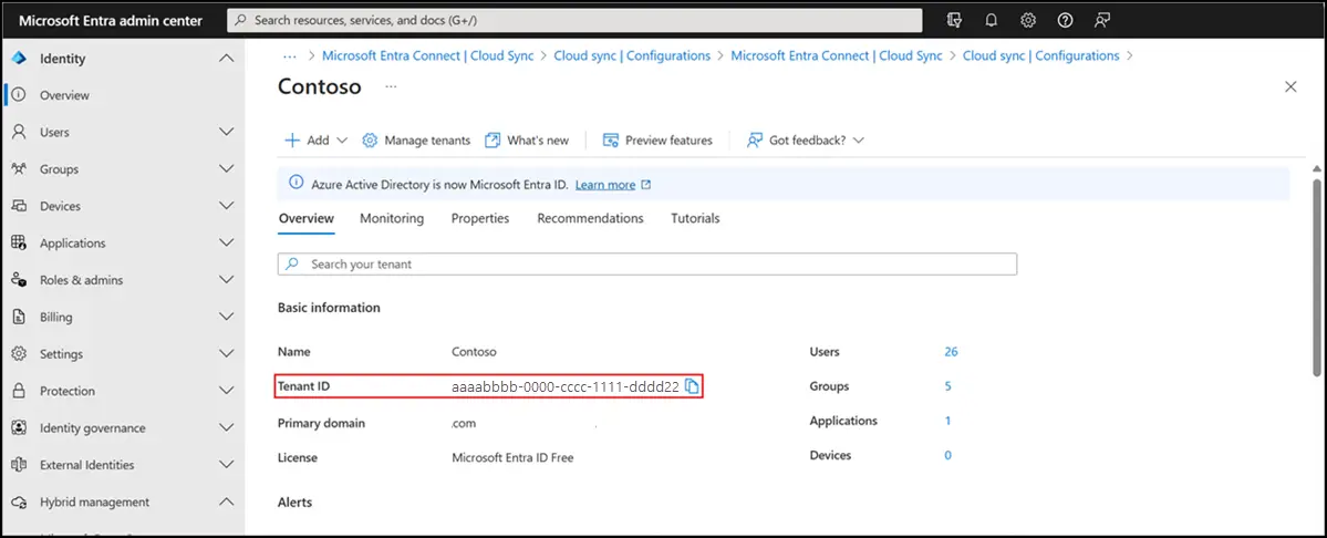 Microsoft Push Notification: Tenant ID