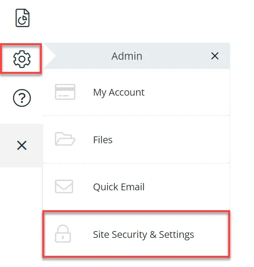  Single Sign-On (sso)for MyHub - Click on Settings -> Site Security & Settings