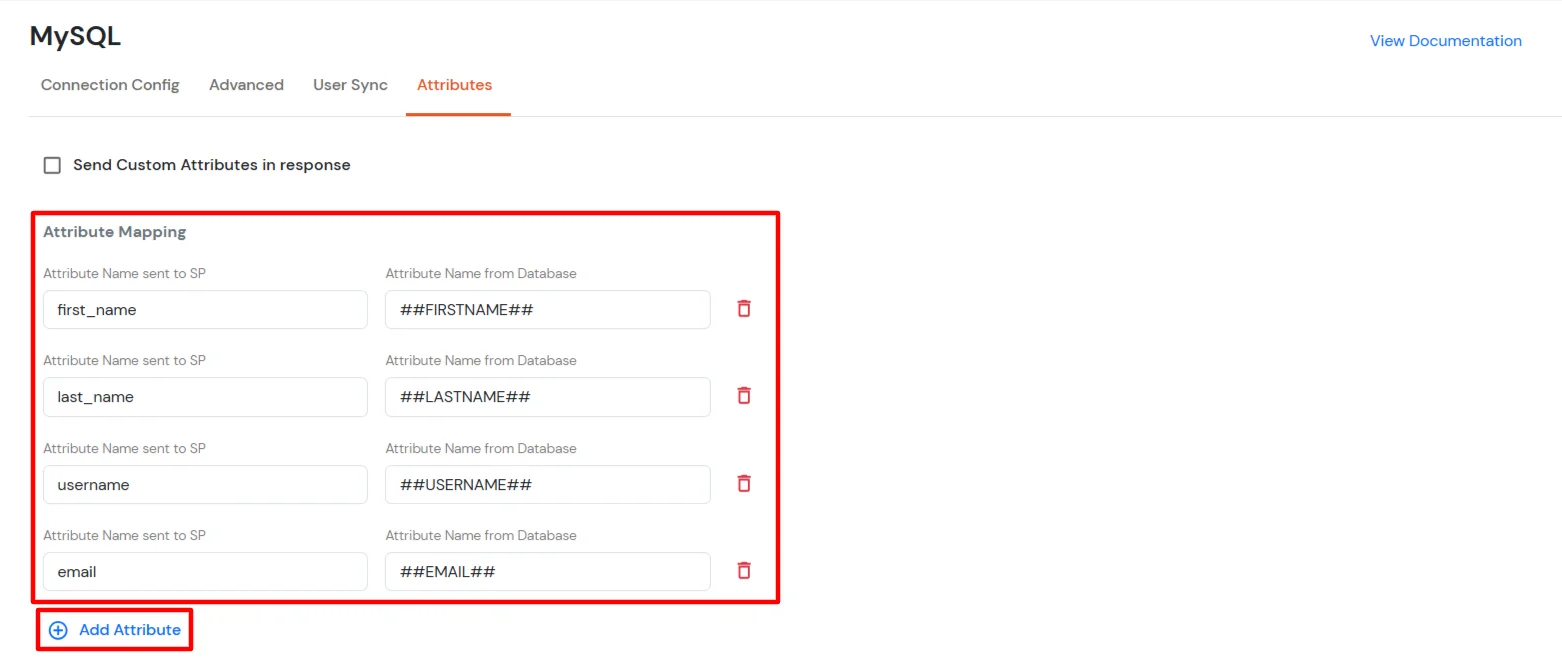Add Attribute for MySQL DB Database
