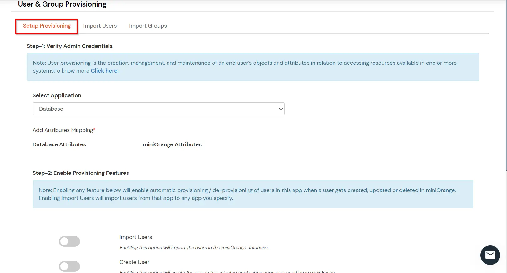 Provisioning users from MySQL database