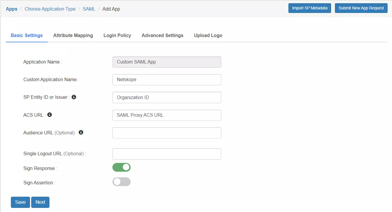 Netskope Reverse Proxy Single Sign-On (sso) Add IDP