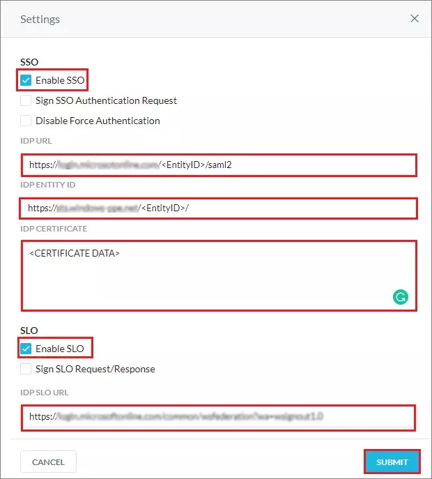 Netskope SSO - Select Metadata