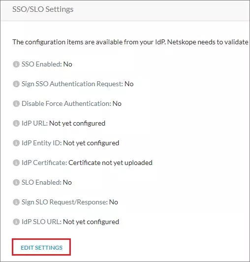 Netskope SSO - Select Metadata