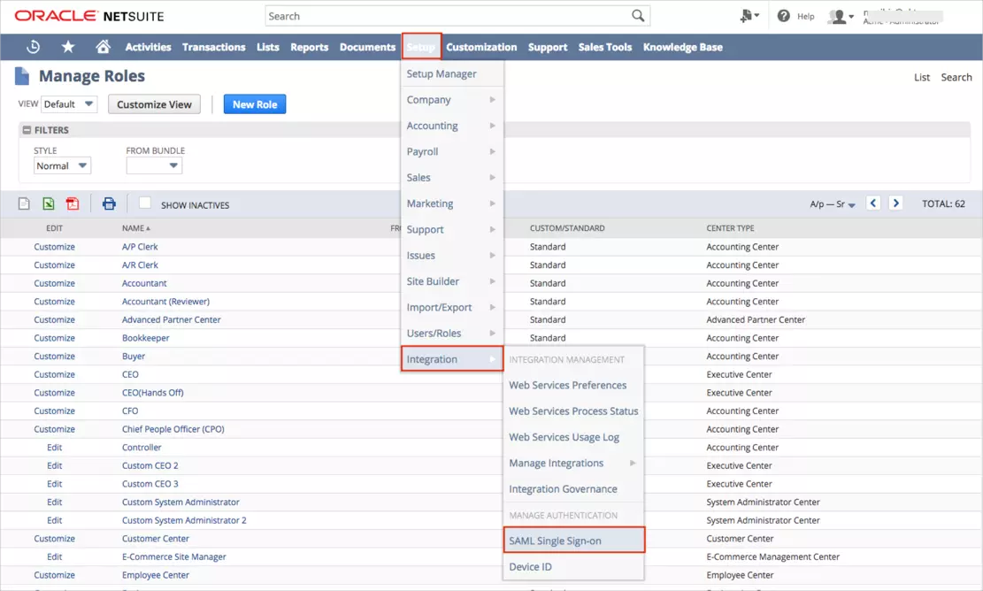 Netsuite Single Sign-On (sso) Add SAML Application