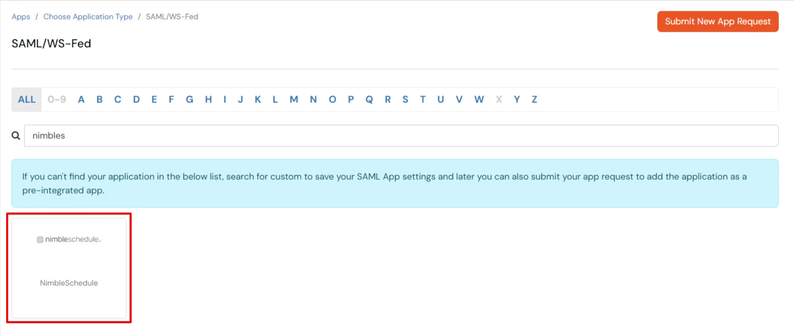 NimbleSchedule Single Sign-On (SSO) manage apps