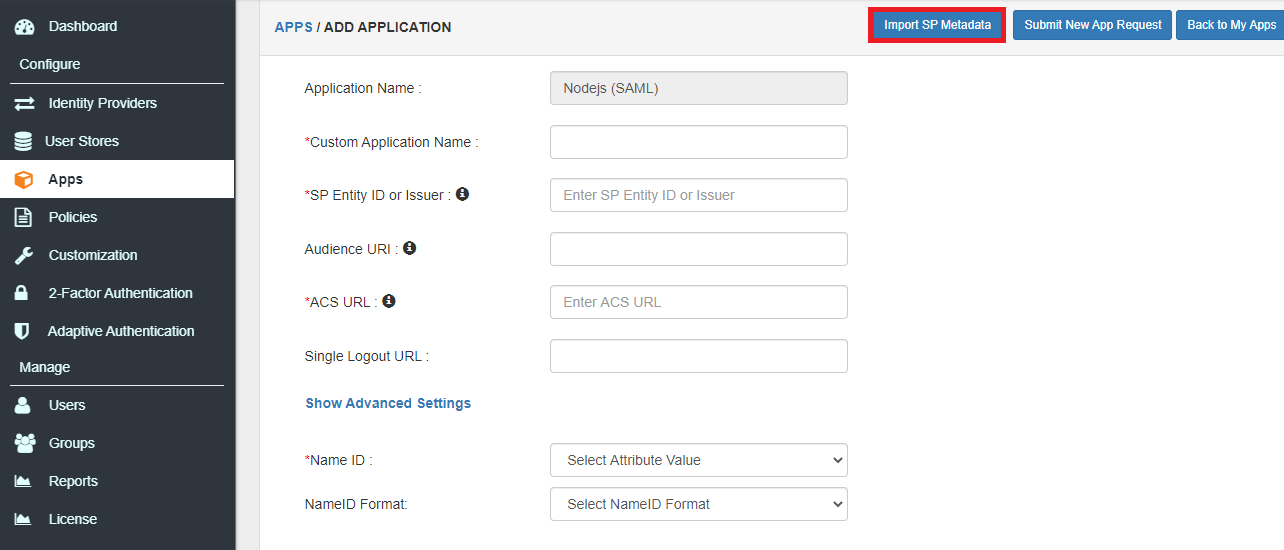 Single Sign On (sso) nodejs app
