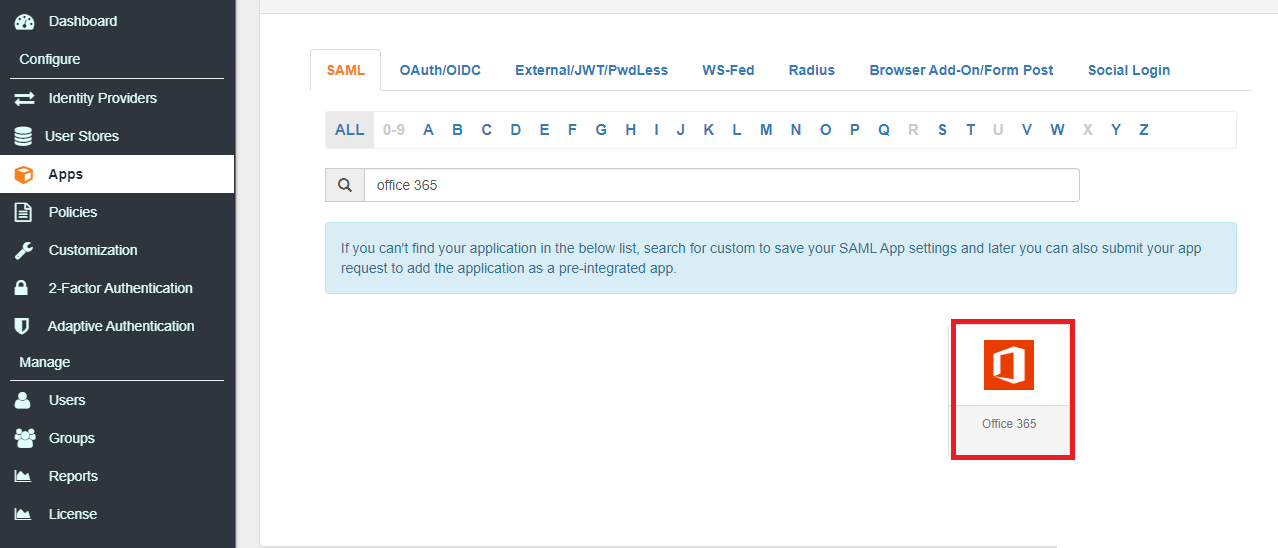 office365 Single Sign-On(SSO) add office 365 app