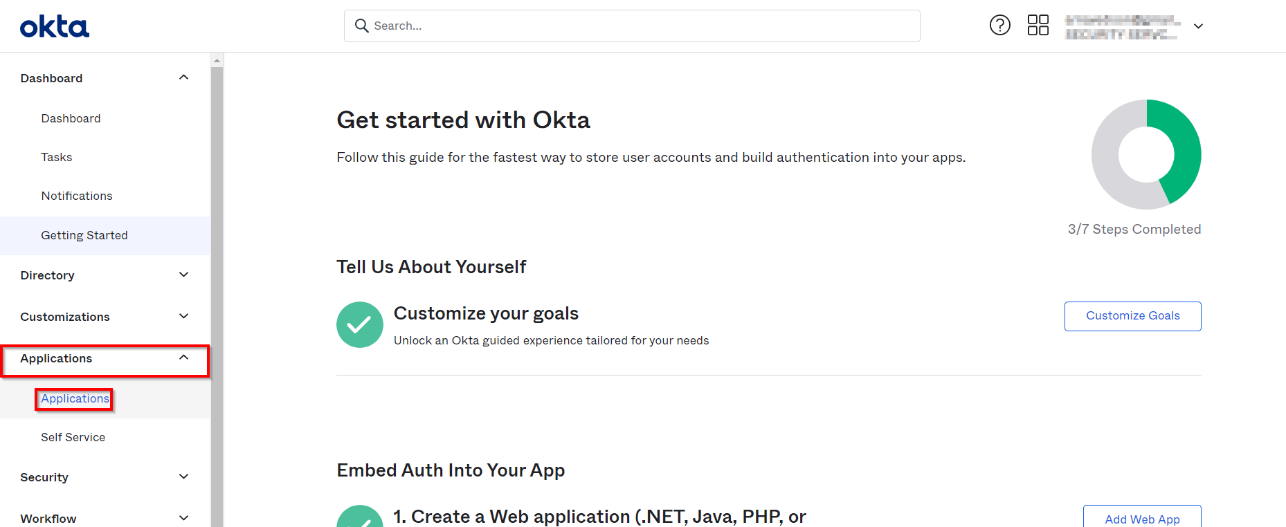Okta as an IdP:okta applications