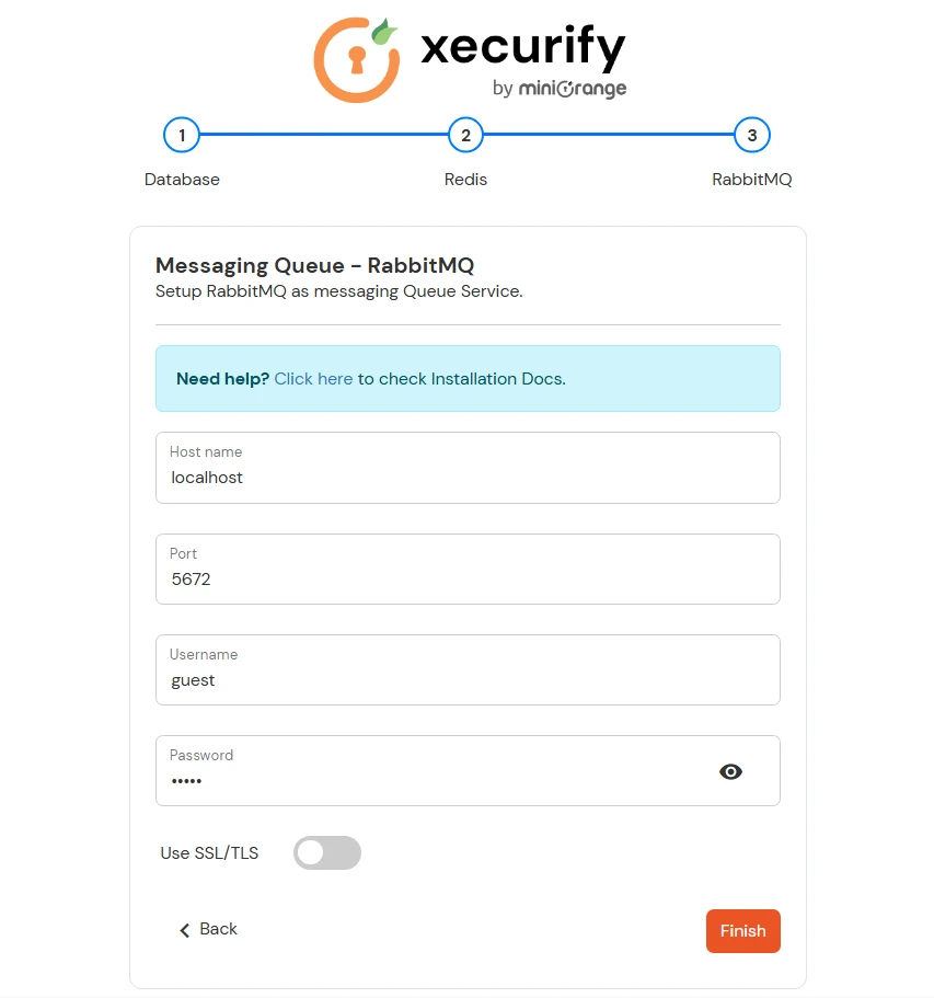 External Database configuration