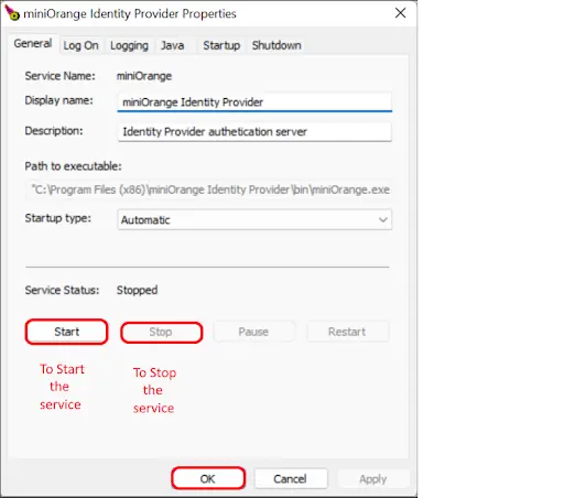 On-Premise IDP Server Windows Start