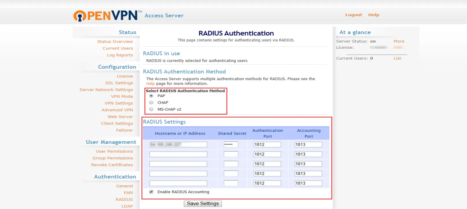 Authentification multifacteur OpenVPN (MFA/2FA) : configurer l'IP et le secret partagé