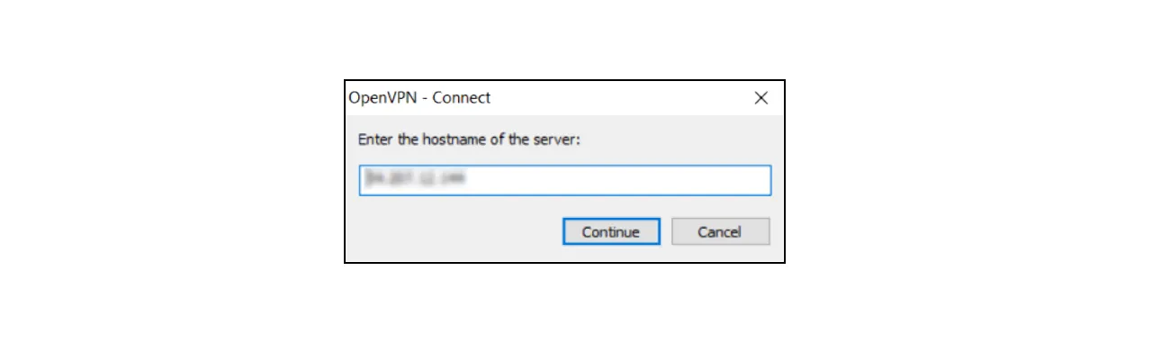 Authentification multifacteur OpenVPN (MFA/2FA) : saisissez le nom d'hôte du serveur