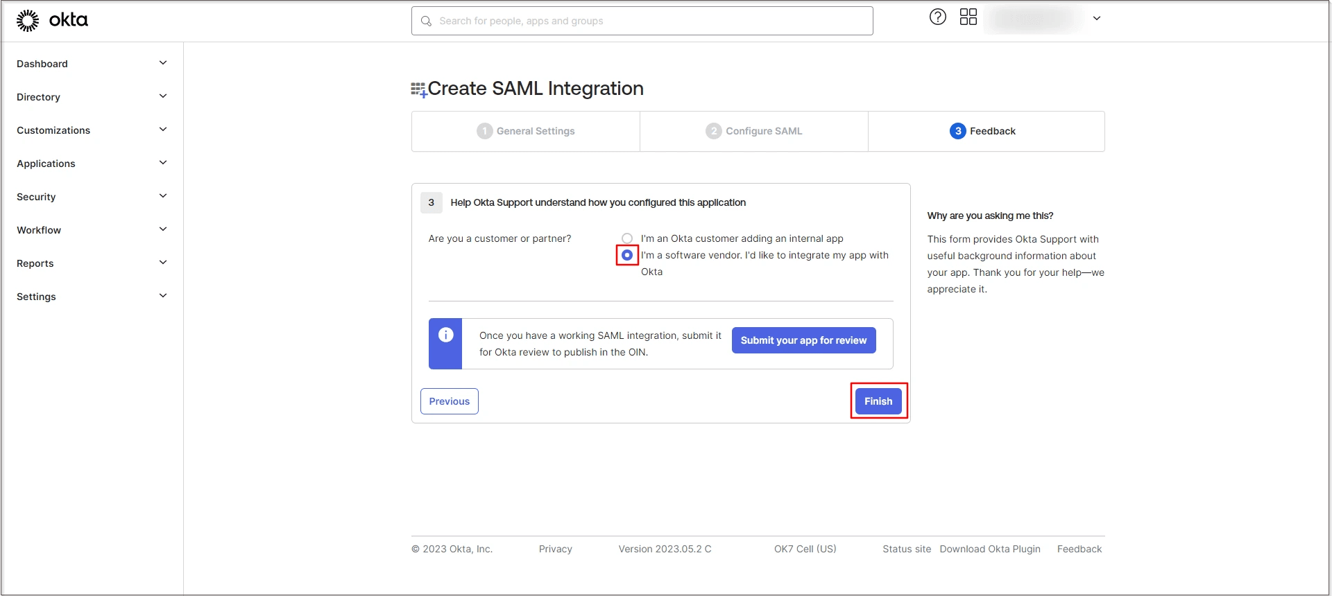 Oracle EBS SSO Okta: Gruppenattributeinstellungen für Single Sign-on