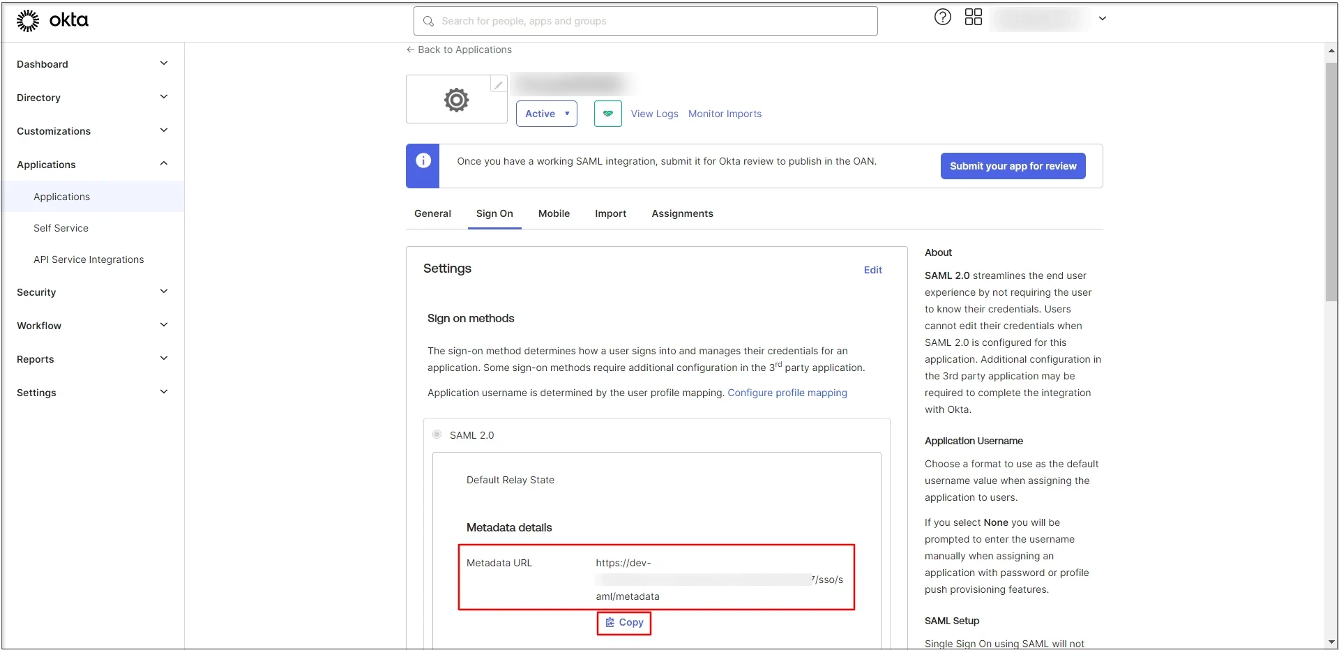 Oracle EBS SSO Okta: Gruppenattributeinstellungen für Single Sign-on