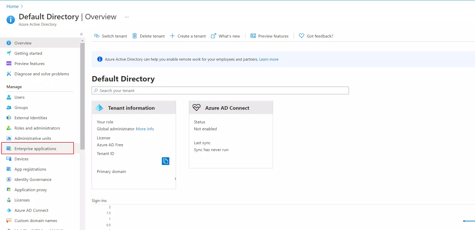 Click on Enterprise Applications SSO