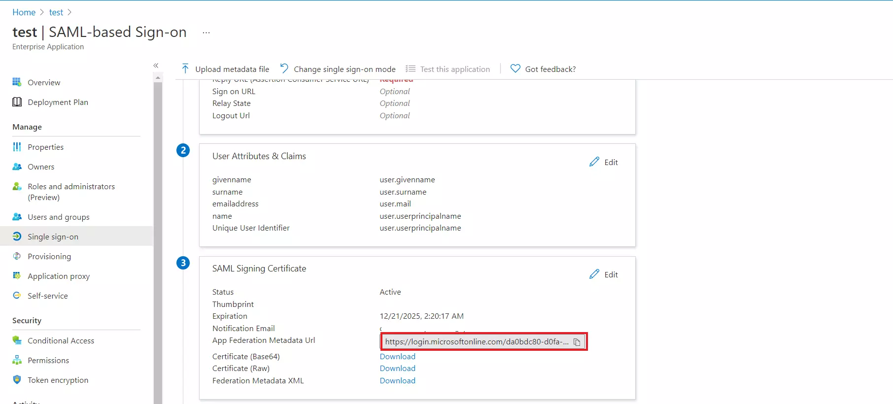 Copy Metadata for Oracle EBS Microsoft Entra ID integration