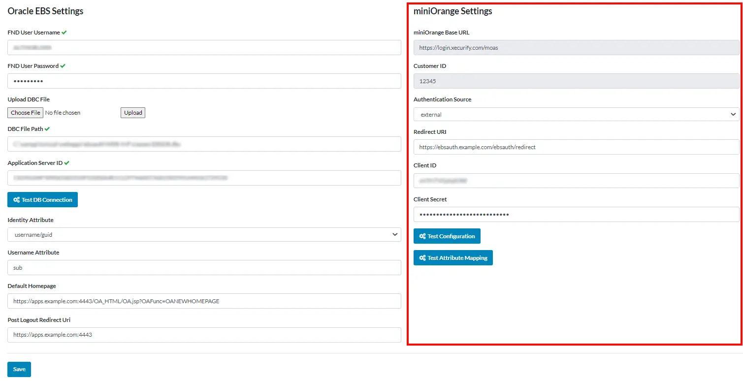 Paste Client ID and Secret for Oracle EBS Microsoft Entra ID SSO