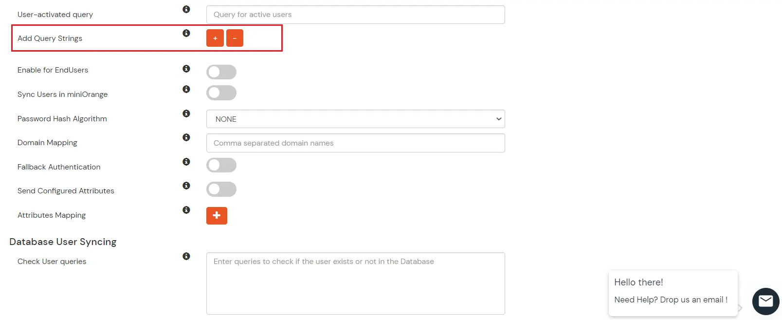 Configure MySQL Database Provisioning: Query Strings for inbound user provisioning