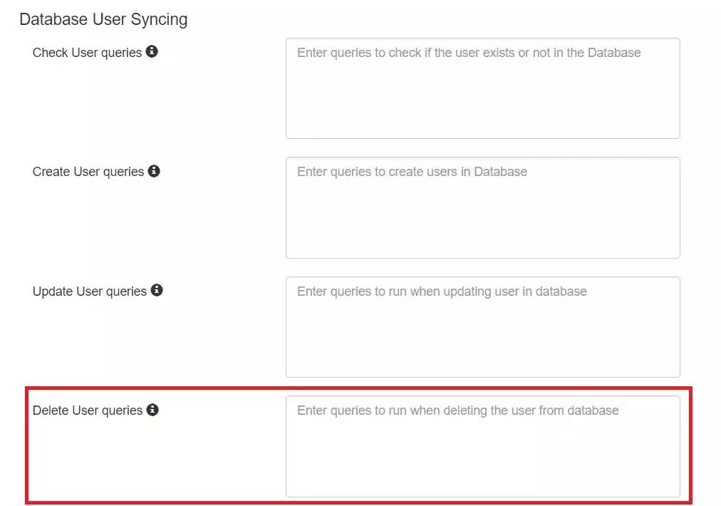 Update Users query for database provisioning