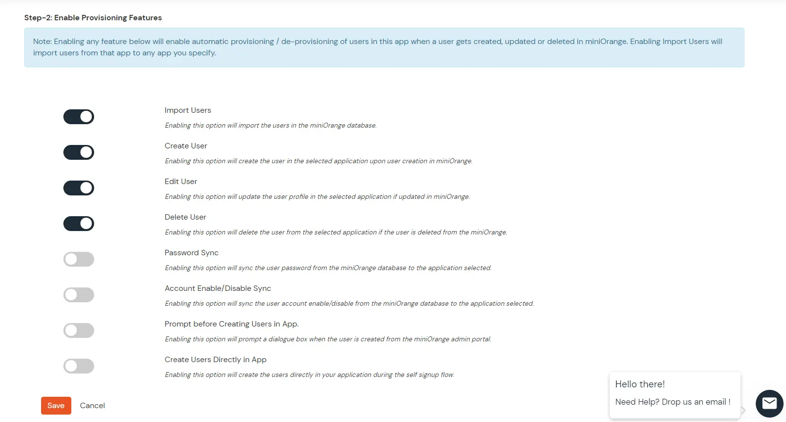 Configure MySQL Database User Provisioning: Basic inbound & outbound provisioning features