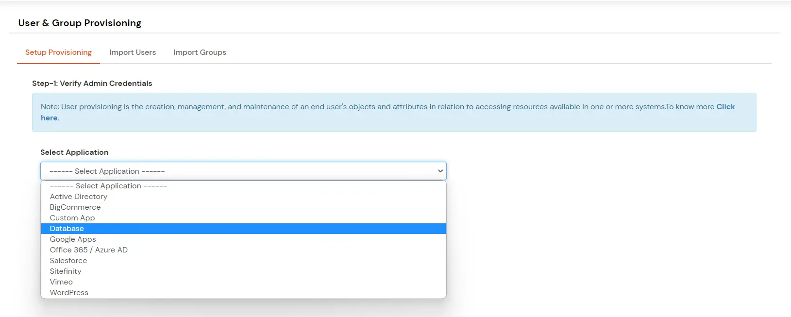 Configure PostgreSQL Database Provisioning: Attribute Mapping setup 